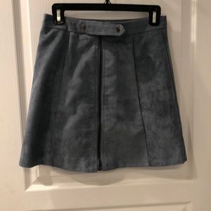 Blue Suede Mini Skirt